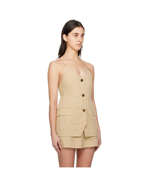 Pushbutton Natural Button Camisole