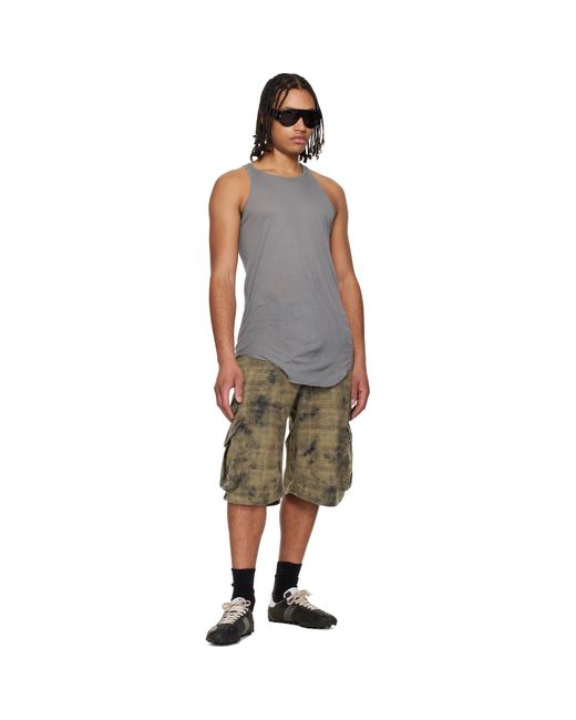 R13 Green Khaki Bermuda Cargo Shorts for men