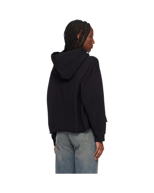 MM6 by Maison Margiela Black Unbrushed Cotton Hoodie