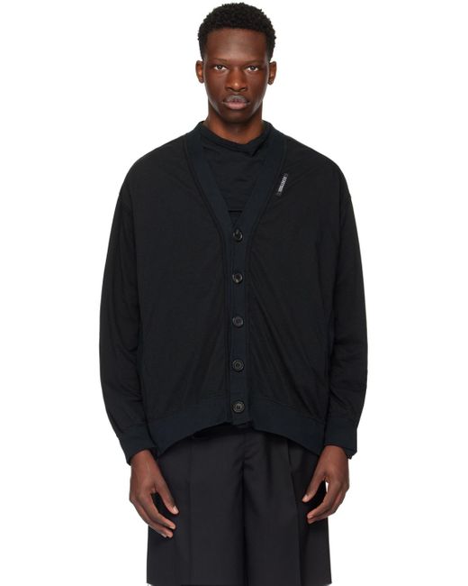 Undercover Black Layered Cardigan for men
