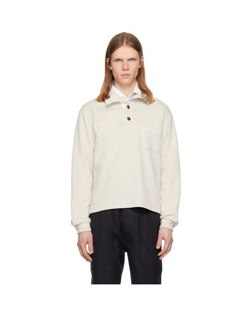 Tom Ford Black Cotton Silk Cashmere Half Button Sweatshirt for men