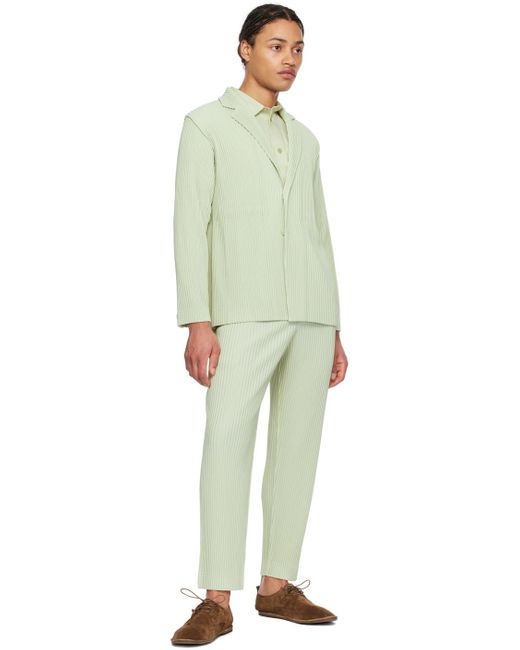 Pantalon ajusté plissé 1 vert Homme Plissé Issey Miyake pour homme en coloris White