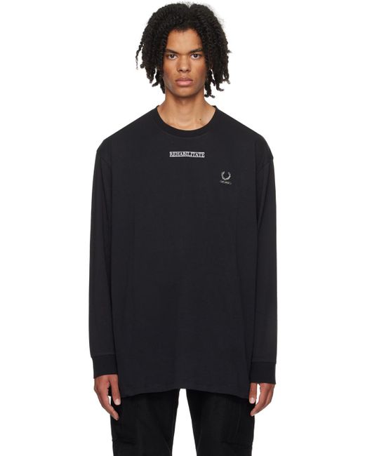 Raf Simons Black Fred Perry Edition Long Sleeve T-shirt for men