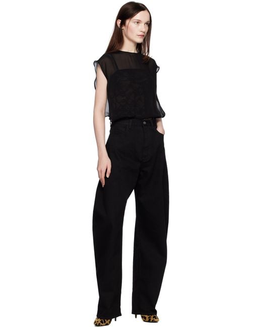 Alaïa Black Georgette Bodysuit
