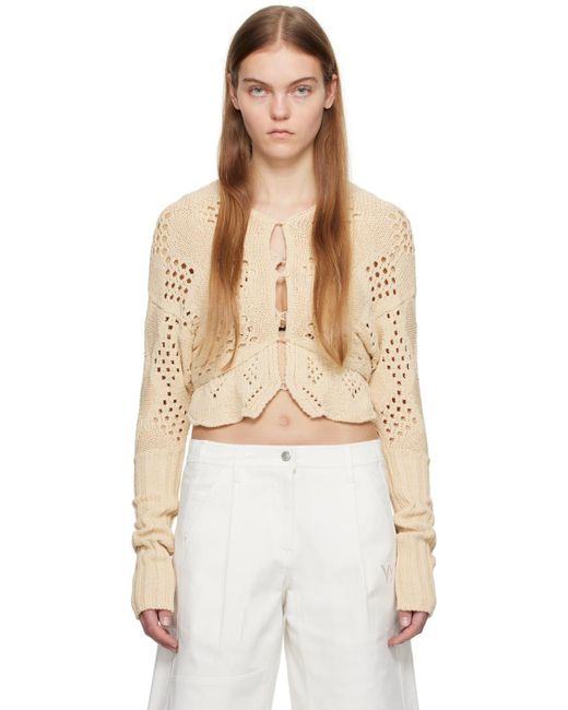 OPEN YY Natural Argyle Cardigan