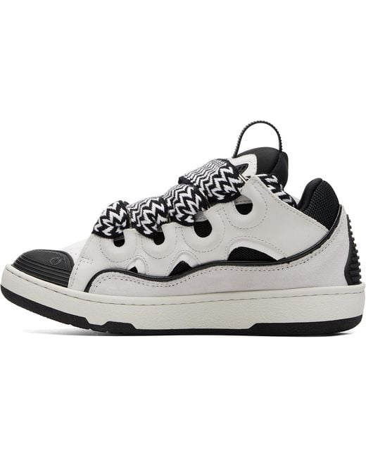 Lanvin White Bicolor Curb Sneakers