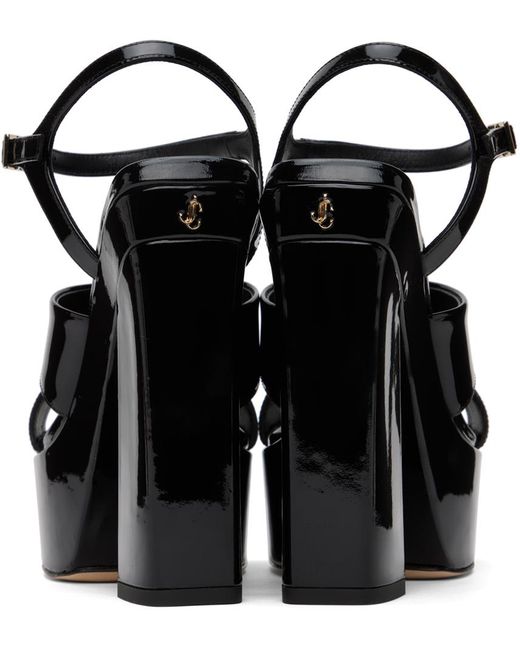 Jimmy Choo Black Ellison/Pf 140 Heeled Sandals