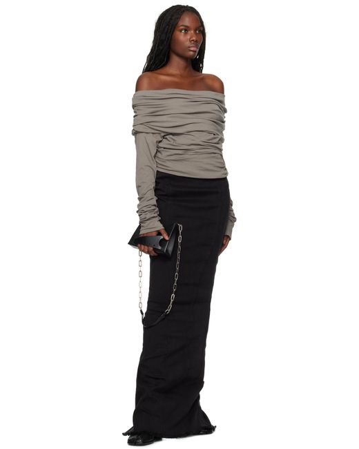 Entire studios Black Channel Denim Maxi Skirt