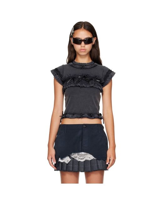 Balenciaga Blue Ruffle T-Shirt