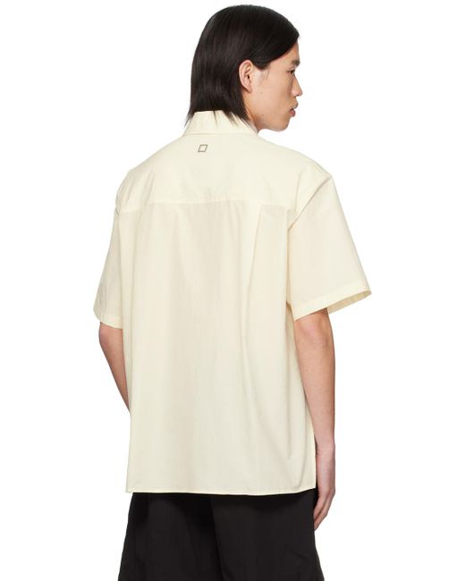 Wooyoungmi White Off- Press-stud Shirt for men