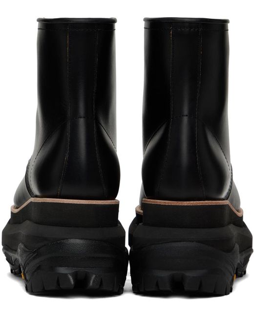 Sacai Black Leather Boots for men