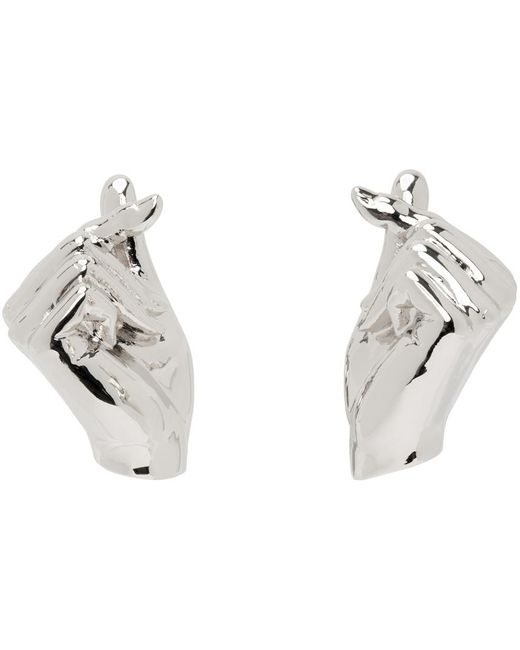 Y. Project White Mini Finger Heart Earrings for men