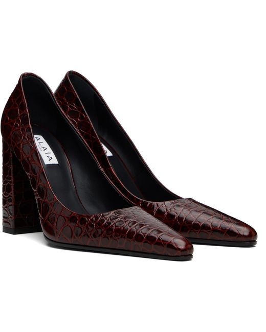 Alaïa Red Leather Point-Toe Pumps 90