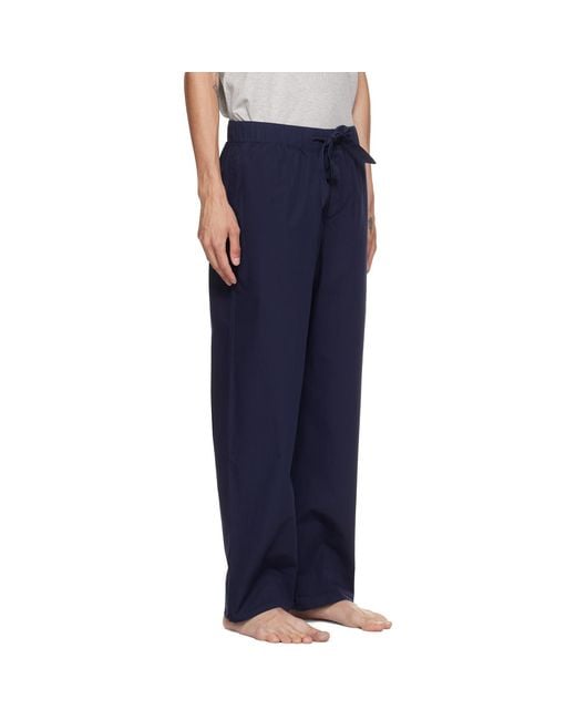 Tekla Blue Poplin Pyjama Pants for men
