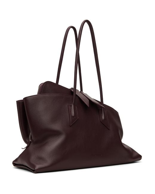 The Attico Brown Burgundy 'La Passeggiata Medium' Top Handle Bag
