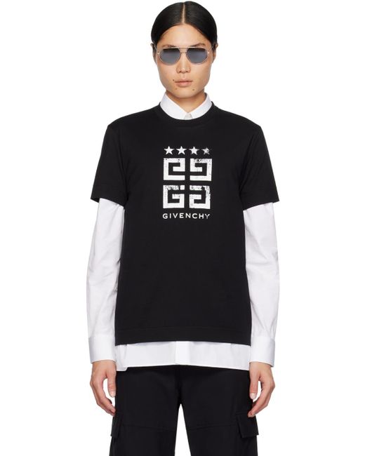 T-shirt noir à image et à logos 4g Givenchy pour homme en coloris Black