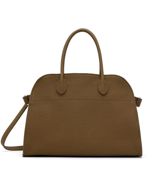 The Row Brown Taupe Soft Margaux 12 Bag