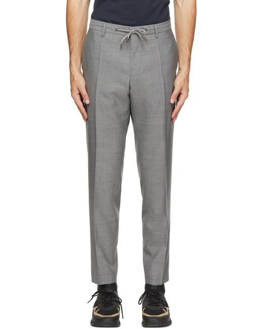 BOSS by Hugo Boss Gray Grey Bardon Trousers for men