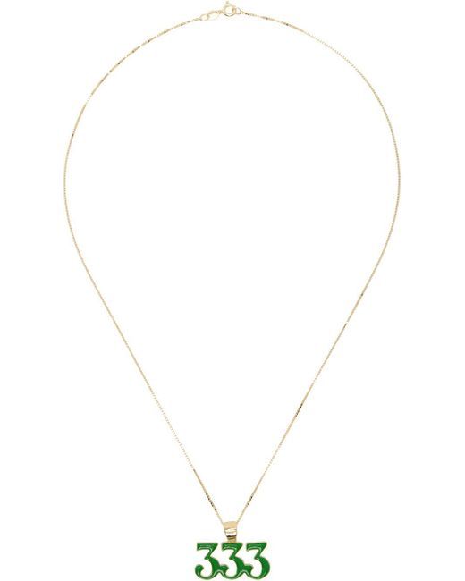 Veert White Gold & '333' Pendant Necklace for men