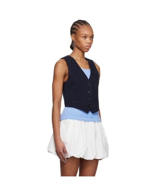 MSGM Blue Button Vest