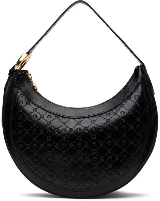 MARINE SERRE Black Moonogram Embossed Leather Eclips Bag