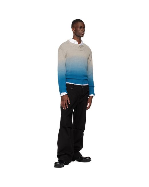 ANDERSSON BELL Blue Gradient Henry-Neck Sweater for men