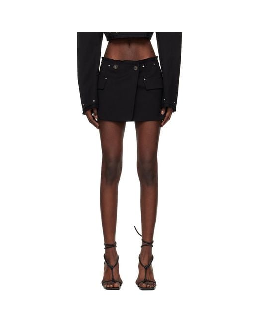 Dion Lee Black Riveted Blazer Miniskirt