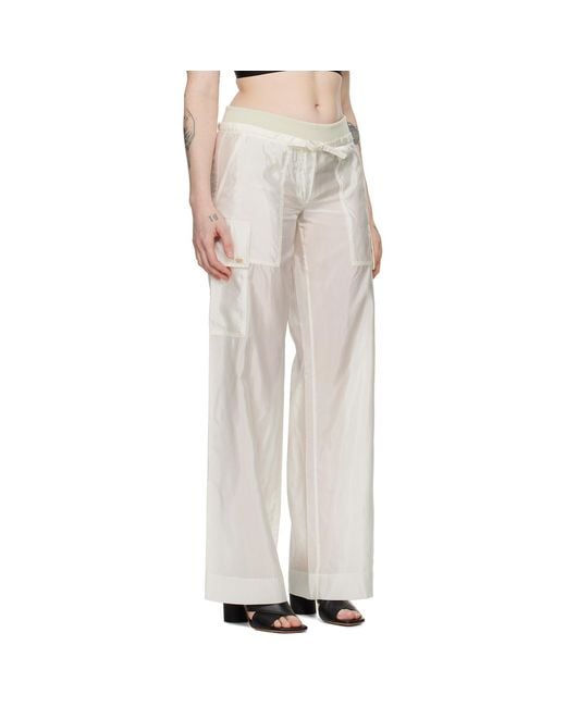 Palm Angels Off-white Drawstring Trousers