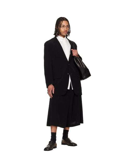 Yohji Yamamoto White Cotton Broad Double Collar Shirt for men