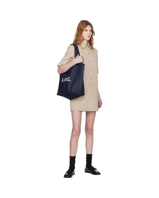 A.P.C. Blue Ninon Denim Tote