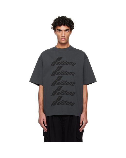 we11done Black Front Logo T-Shirt for men