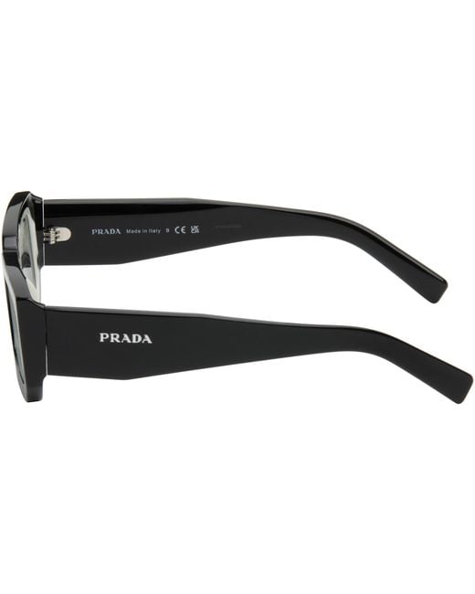 Prada Black Square Acetate Chunky Sunglasses for men