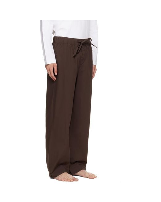 Tekla Brown Poplin Pyjama Pants for men