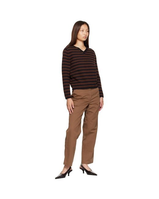 NOTHING WRITTEN Brown Molly V-Neck Pullover Sweater