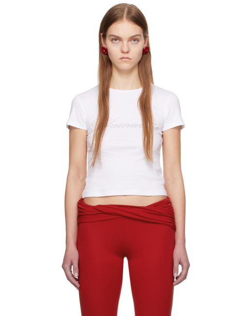 Blumarine Red White Crystal T-shirt