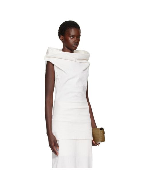 Issey Miyake White Off- Allow Top