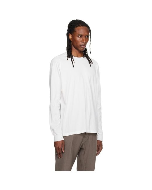 Rick Owens White Off- Tower Short Crewneck Ls T-Shirt for men