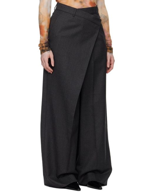 Acne Studios グレー ラップパンツ ブラック | Lyst