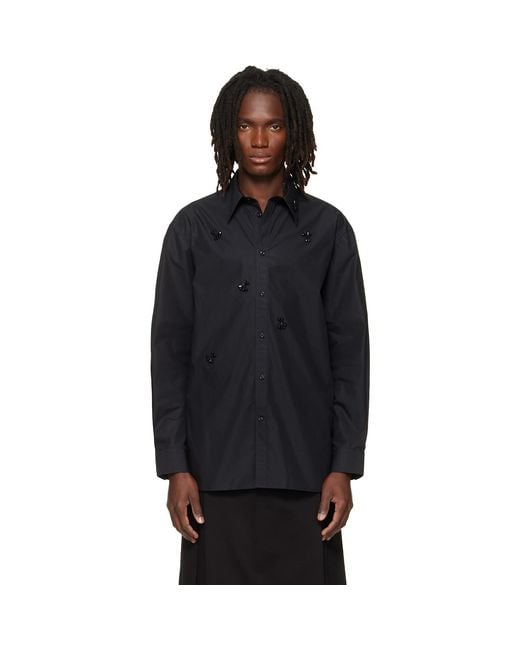 Simone Rocha Black Turbo Beaded Easy Shirt for men