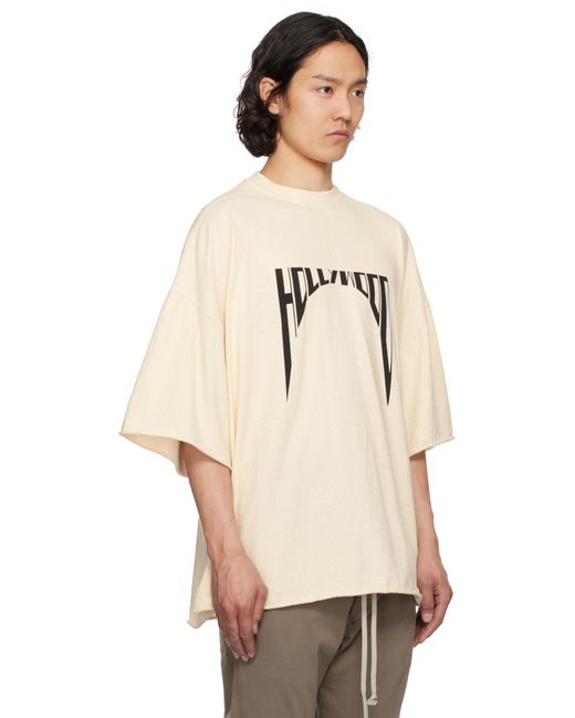 RICK OWENS ハリウッド トミーTシャツ ナチュラル メンズ Rick Owens オフホワイト Hollywood Tommy Tシャツ