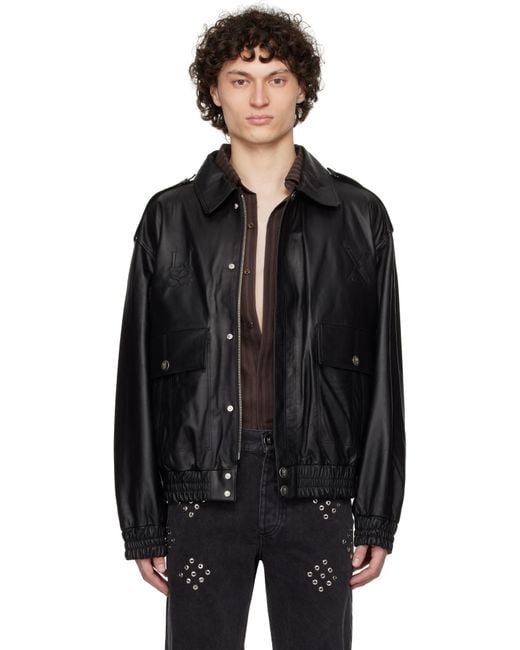 Ludovic de Saint Sernin Black Robert Leather Jacket for men