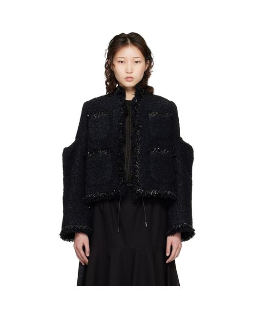 Sacai Black Tweed Jacket