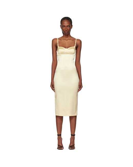 Mugler Black Lingerie Midi Dress