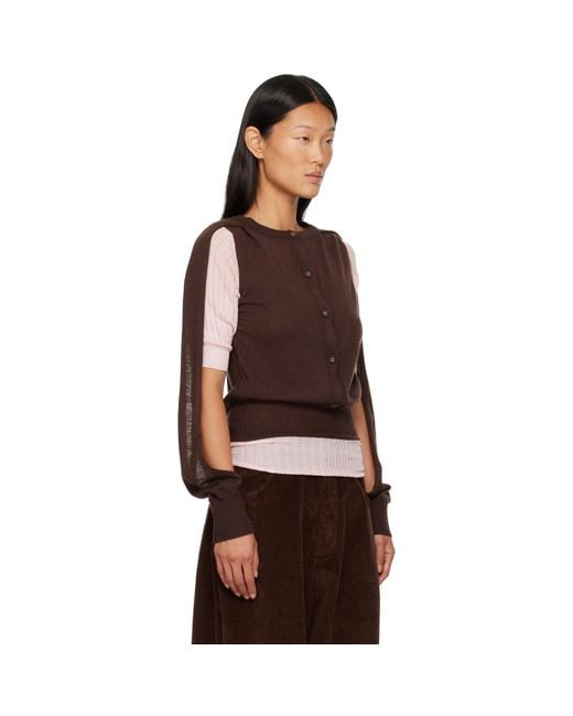 Kiko Kostadinov Brown Corella Double Sleeve Sweater