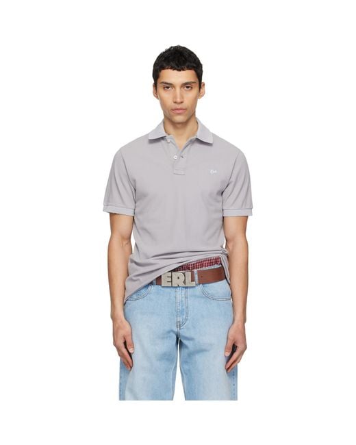 ERL Black Logo Patch Polo for men