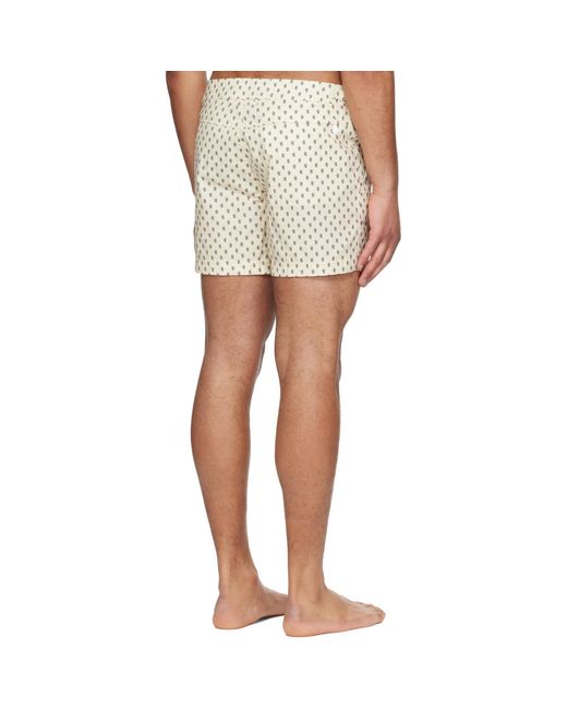 Tom Ford White Off- Paisley Print Nylon Swim Shorts for men