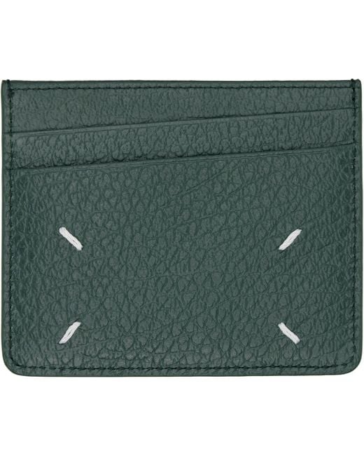 Maison Margiela Green Four Stitches Card Holder
