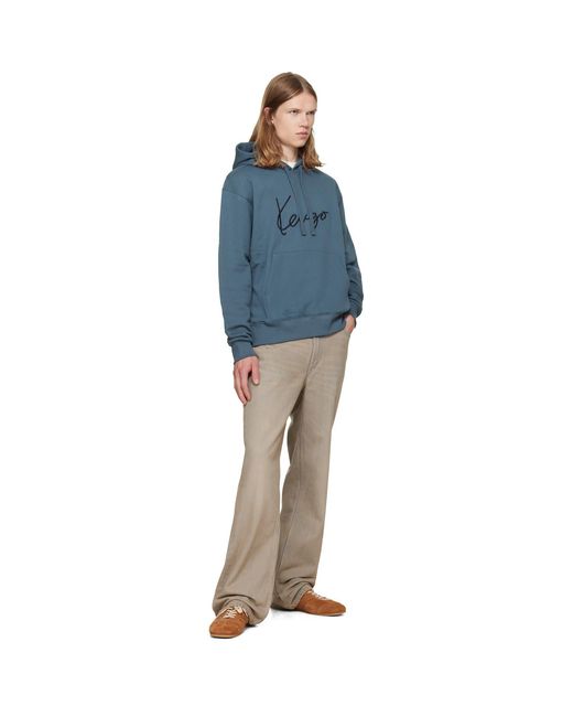 KENZO Blue Paris Signature' Hoodie for men