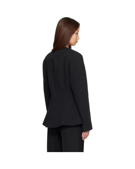 Totême Black Jacquard Cotton Blazer