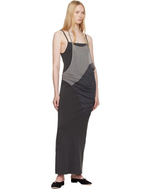 OPEN YY Layered Halter Neck Maxi Dress in Black | Lyst